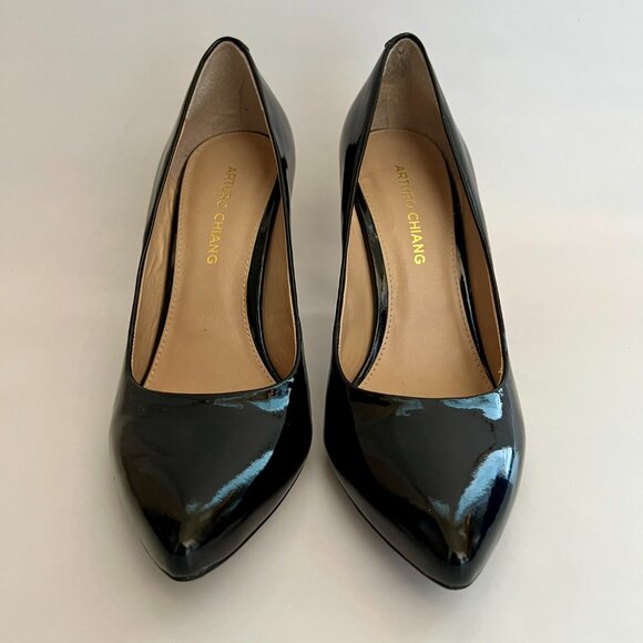 Arturo Chiang Avia Pumps - Black Smooth Patent - Picture 2 of 9